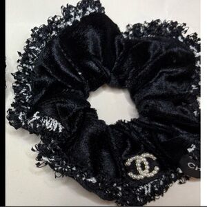 Chanel Black Velvet GWP one scrunchie